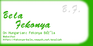 bela fekonya business card